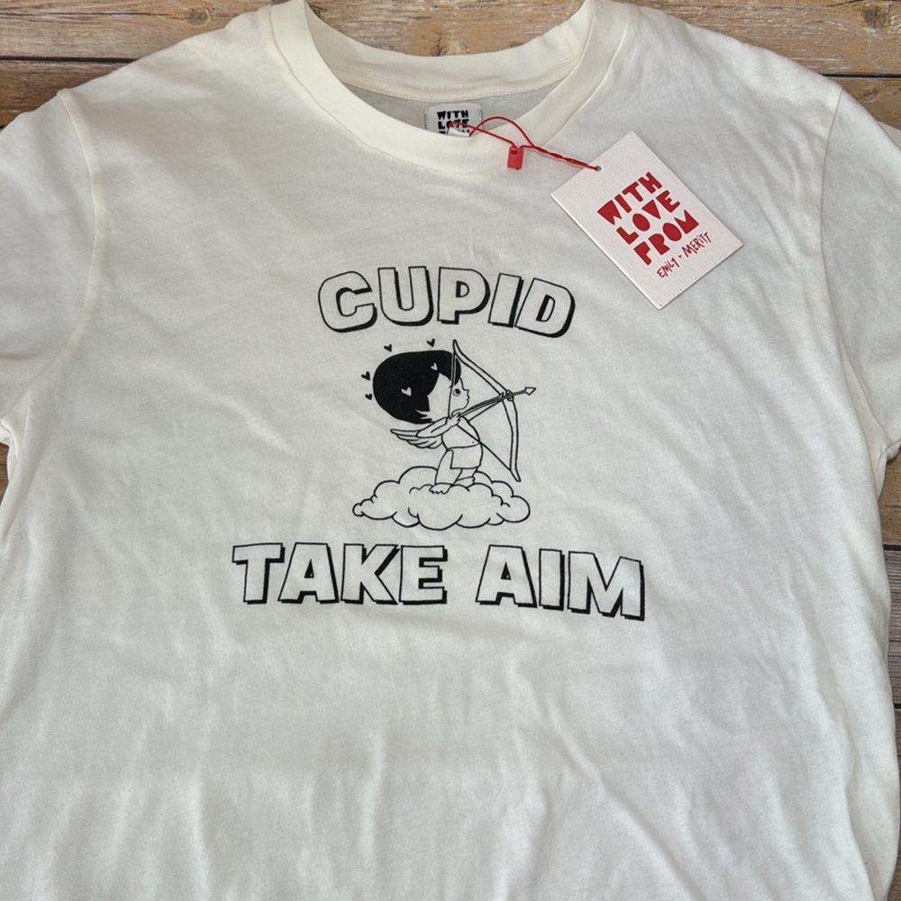 Cupid take aim graphic tee shirt Emily + Meritt